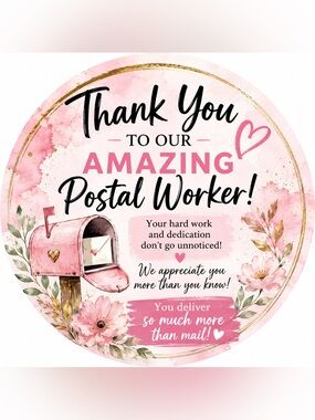 Thank You Postal Worker Sticker | Mail Carrier Appreciation Sticker